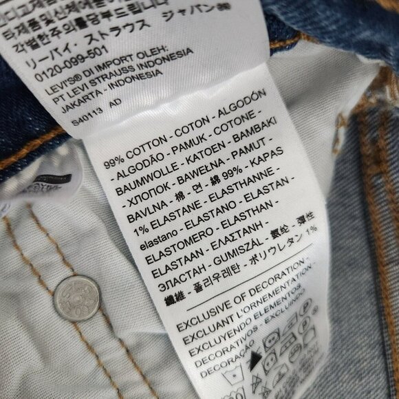 Levi's 501 Jeans Womens W27 28x28 Button Fly Medium‎ Wash Denim Distressed - Picture 6 of 14